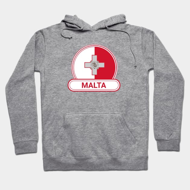 Malta Country Badge - Malta Flag Hoodie by Yesteeyear